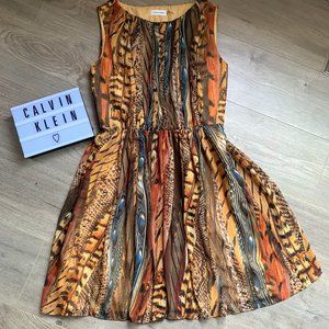 CALVIN KLEIN mixed animal print sleeveless dress